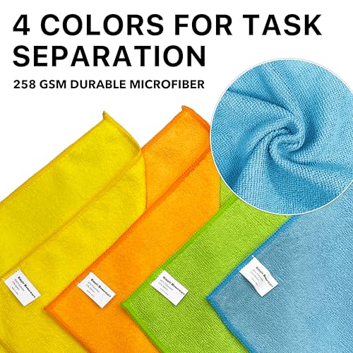Simple Houseware 12" x 16" Microfiber Cleaning Cloth 150 Pack, 4 Colors - size: 150-Pack