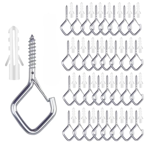12 Pcs 2.36IN Ceiling Hooks with Safety Buckle for Plants - color: Silver, size: 12Pcs