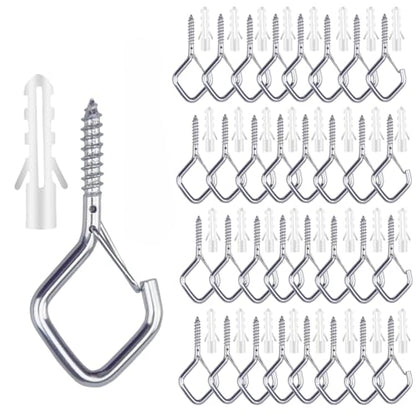 12 Pcs 2.36IN Ceiling Hooks with Safety Buckle for Plants - color: Silver, size: 12Pcs