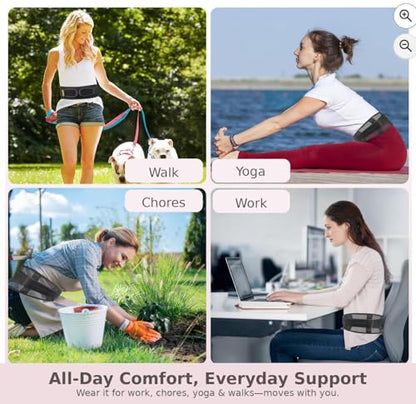 Ultra Breathable & Thin Back Brace for Lower Back Pain, Wear Under Clothes - size: S/M(Waist: 33.5"-42")