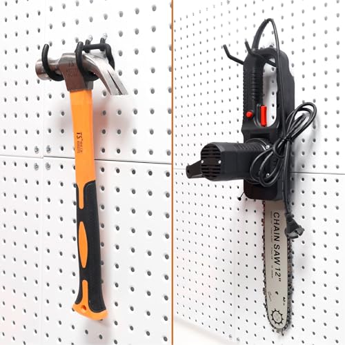 HUHOLE 8 Pack Pegboard Drill Holder Utility Hooks for 1/4 Inch Pegboard
