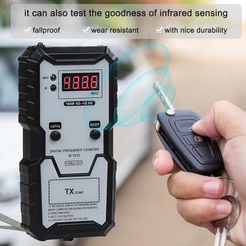 Key Switch Tester, Remote Keys Frequency Counter, 100M HZ to 1G HZ High Accuracy Digital Display Key Fob Frequency Tester