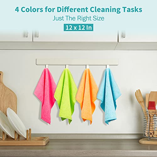 Microfiber Cleaning Cloth - 60 Pack Shop Towels, 12" x 12" Cleaning Rags Lint Free, Reusable Microfiber Towels for Cars Kitchen Automotive House Office - color: Multicolor, size: 60 Pack