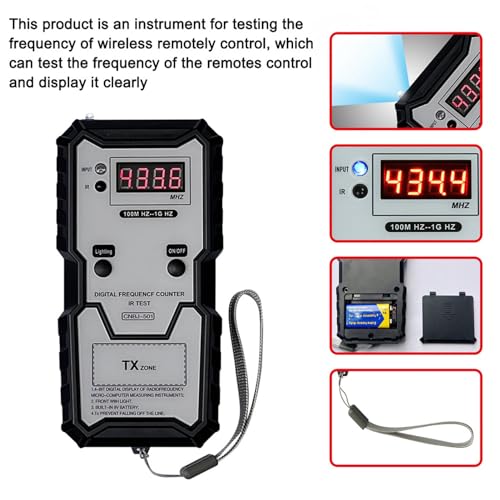 Key Switch Tester, Remote Keys Frequency Counter, 100M HZ to 1G HZ High Accuracy Digital Display Key Fob Frequency Tester