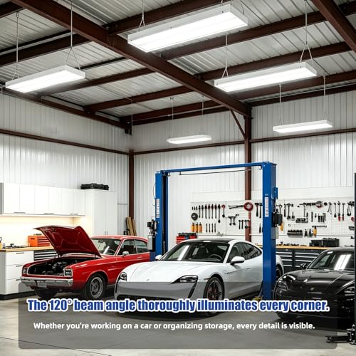 200W LED Linear High Bay Shop Light, 24000LM High Bay Led Shop Lights, 5000K Linear Hanging Shop Light, 600W-800W HPS Eqv., 100-277V Commercial Hanging Lamp for Garage Warehouse