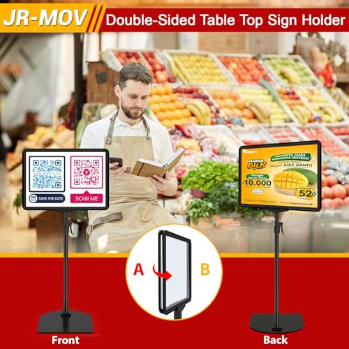 Table Top Sign Holder 8.5 x 11, Adjustable Floor Sign Holder Stand - size: 8.5"x11" 6 Pack