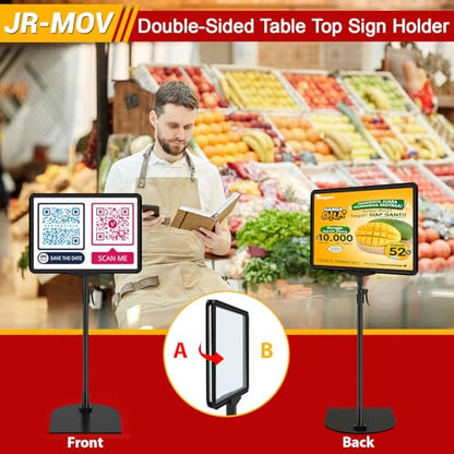 Table Top Sign Holder 8.5 x 11, Adjustable Floor Sign Holder Stand - size: 8.5"x11" 2 Pack