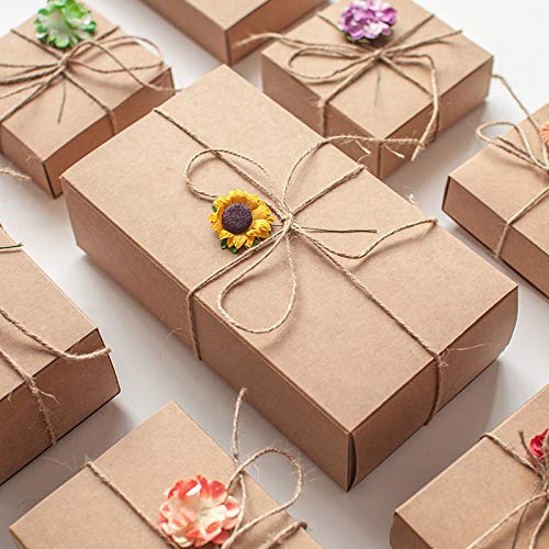BENECREAT 20 Pack Kraft Paper Drawer Box Festival Gift Wrapping Boxes Soap Jewelry Candy Weeding Party Favors Gift Packaging Boxes - Brown (3.26x3.26x1.3) - color: Brown, size: 3.26 X 3.26 X 1.3 Inch (Pack of 20)