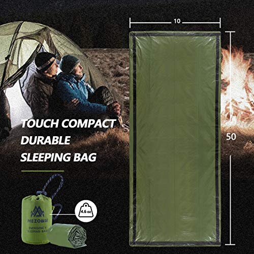 Emergency Sleeping Bag Survival Bivy Sack Use as Emergency Blanket Lightweight Survival Gear for Outdoor Hiking Camping Keep Warm After Earthquakes, Hurricanes and Other disasters - color: Green-2P