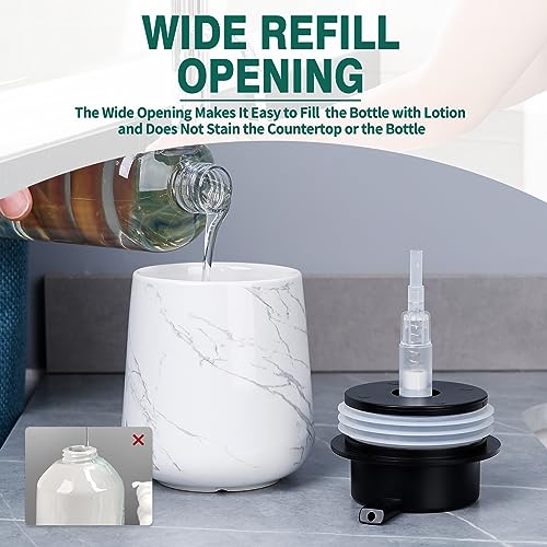 BosilunLife Ceramic Soap Dispenser - Dish Soap Dispenser for Bathroom 12Oz - color: Marble