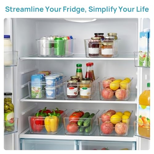 Vtopmart 4pcs Clear Storage Bins with Handles - size: Without Lid