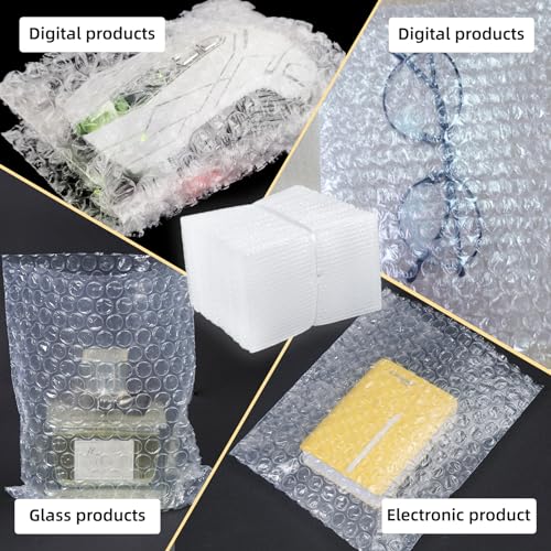 100pcs Bubble Pouches Wrap, 6'' x10'' Clear Bubble Pouch Bags for Fragile, Double Walled Moving Supplies Bubble Out Bags for Storage Wrapping, Dishes China Plates, Shipping and Packing - size: 6X10''-100PCS