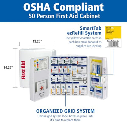 SmartCompliance 50-Person OSHA First Aid Cabinet with Medications