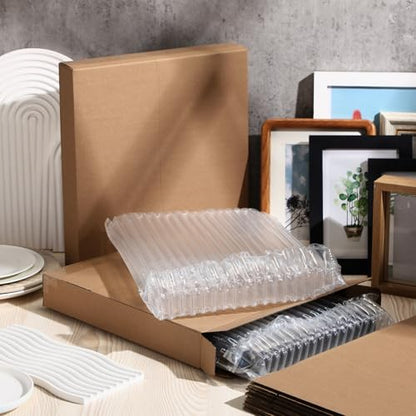 Tenceur 40 Pack Shipping Boxes for Picture Frames 8x10, Include 20 Cardboard Box 20 Bubble Pouch, Flat Corrugated Cardboard Box for Small Business Book Picture Shipping Boxes Moving Packaging Supplies