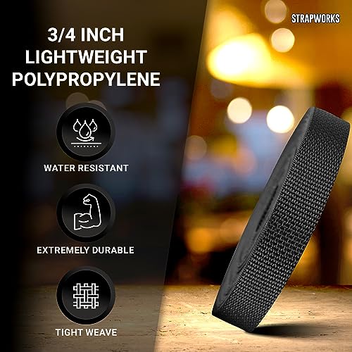 Strapworks Lightweight Polypropylene Webbing - Poly Strapping for Outdoor DIY Gear Repair, Pet Collars, Crafts – 3/4 Inch by 10, 25, or 50 Yards, Over 20 Colors - color: Charcoal, size: 3/4" x 25 yard
