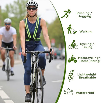 cobee 20 Pcs High Visibility Reflective Vests, Adjustable Safety Vests with Quick Release Buckle Bright Yellow Reflector for Running Cycling Construction