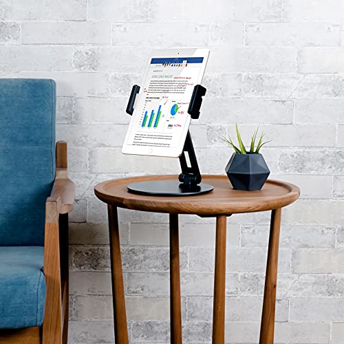 Rotating Tablet Stand,360°Rotatable Retail Kiosk Holder,Aluminum Commercial POS Display Stand for Microsoft Surface,iPad 10,Galaxy Tabs-7''-13''Tablets for Business,Office,Reception Kitchen,Home-Black
