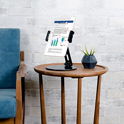 Rotating Tablet Stand,360°Rotatable Retail Kiosk Holder,Aluminum Commercial POS Display Stand for Microsoft Surface,iPad 10,Galaxy Tabs-7''-13''Tablets for Business,Office,Reception Kitchen,Home-Black