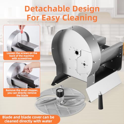 Electric Vegetable Slicer, Commercial Fruit Cutter Machine with 0-0.5'' Thickness Adjustable, Stainless Steel 2 IN 1 Manual & Electric Food Slicer for Lemon Potato Onion Tomato, 110V - size: Electric Model