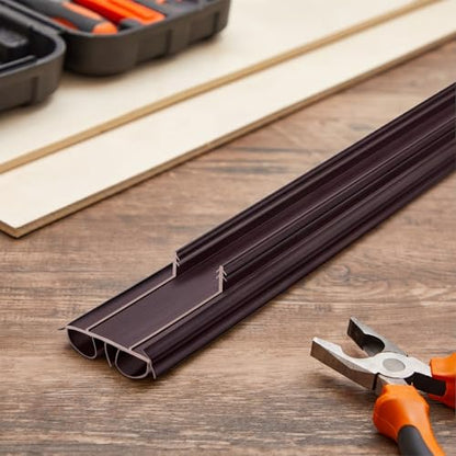 Pushglossy 2 Pcs Double Bubble Kerf 36" Door Bottom Seal, Brown - color: Brown, size: Double Bubble Kerf