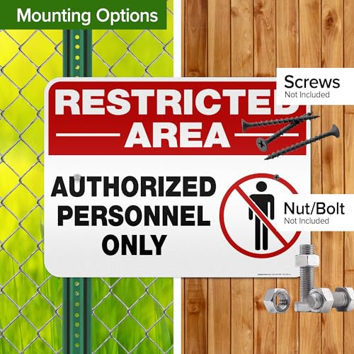 Restricted Area Authorized Personnel Only Sign, 18x24 Inches, 3M EGP - size: 18x24 Reflective Aluminum