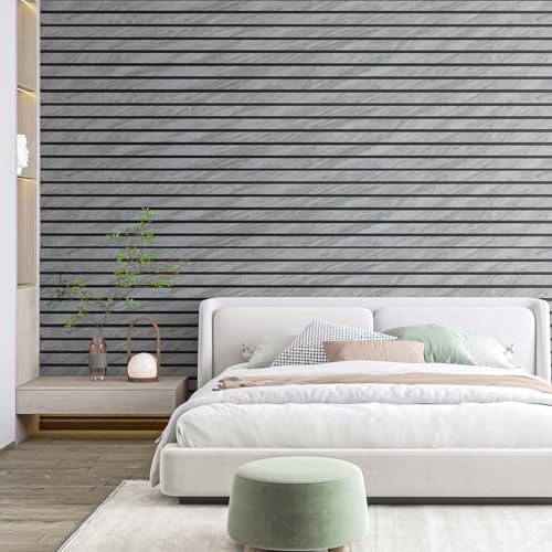Art3d Six-Grid Design Slim Slat Wall Panel, 104 x 12 Inch, 4-Pack, Granite - color: Six-Grid Granite