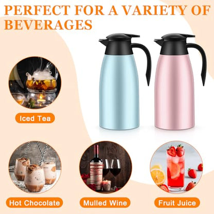 Norme 2 Pcs Thermal Coffee Carafe Creamer, Pink, Blue, 68 oz - color: Pink, Blue, size: 68 oz