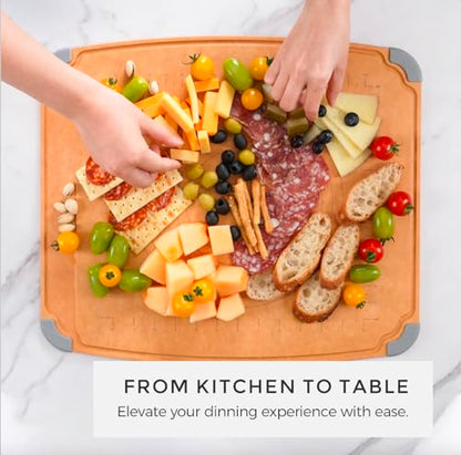 Elihome Essential Baking Pastry & Cutting Board for Kitchen, Wood Fiber Cutting Board for Kitchen, Knife Friendly, Dishwasher Safe, Non-Slip Feet, Juice Groove, Non-Porous, Eco Friendly, 15" x 18" - style: XL-18" x 15"
