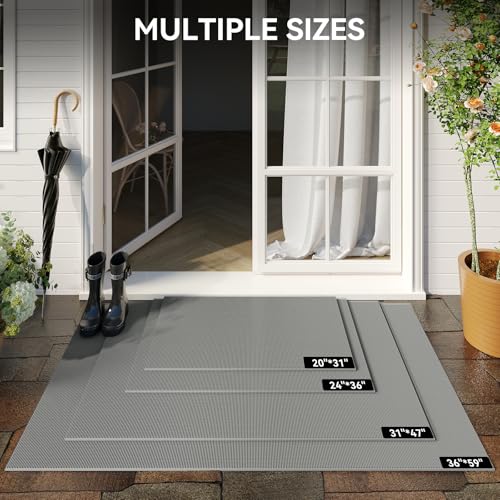 Welcome Door Mat Outside Non-Slip Durable Waterproof Grey 20"x31" - color: Grey-c, size: 20''x31''