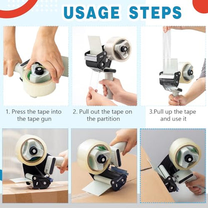 WILLBOND 3 Inch Wide Tape Gun, 4 Pack, Black - color: Black