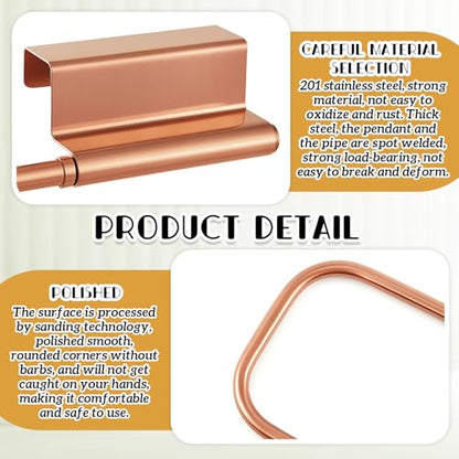 Yaocom 12.4 Inches Cabinet Door Paper Towel Holder, Rose Gold - color: Rose Gold