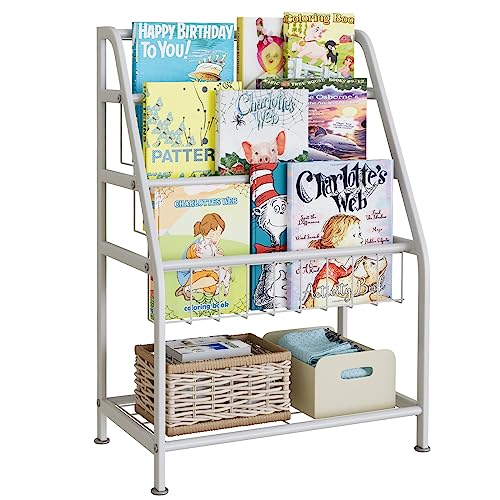 aboxoo Kids Bookshelf Toddler Freestanding for Children Room 18 inches Small Toddler Bookcase Toy Organizer White Stable Bookcase Bookstore Library Book Unit Storage for Small Place - color: White, size: Small