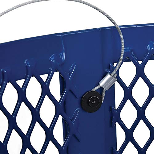 Global Industrial Outdoor Diamond Steel Trash Can with Rain Bonnet Lid and Plastic Liner, 36 Gallon Capacity, Blue, Commercial Trash Can, 23-1/2" Diameter, 40-1/2"H - color: Blue
