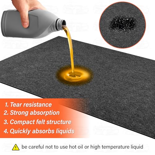 17 x 7.6FT Extra Large Garage Floor Mat, Oil Leaks Absorbent Oil Spill Mat - size: GFM-17 x 7.6FT