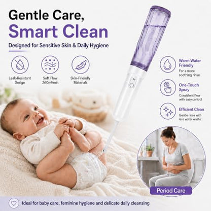 Electric Portable Bidet for Travel – Handheld Bidet with 3 Pressure Modes - color: Purple