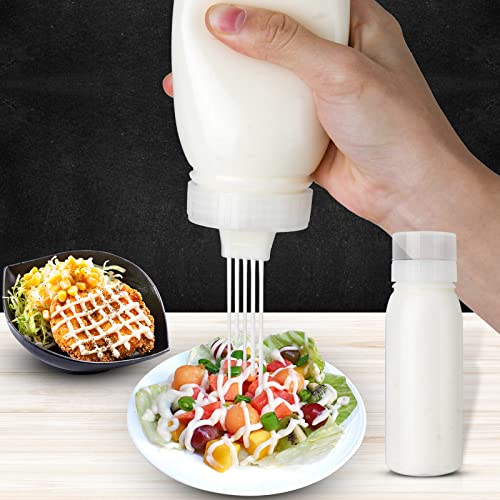 Porous Condiment Squeeze Bottles, Salad Dressing Container, Squeeze Bottles for Sauces, Botellas Exprimibles de Condimentos 3-Pack 13 oz (380ml), Syrup Dispenser Great for Ketchup, Salad, BBQ Sauce,