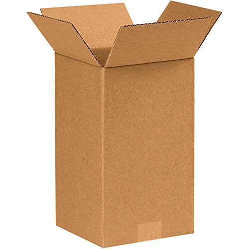 BOX USA 7x7x12 Tall Corrugated Boxes, Tall, 7L x 7W x 12H, Pack of 25 | Shipping, Packaging, Moving, Storage Box for Home or Business, Strong Wholesale Bulk Boxes - size: 7" x 7" x 12"