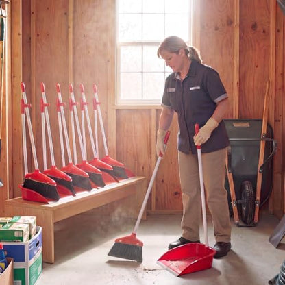 WILLBOND 8Set Broom and Dustpan Set Long Hand Broom with Dustpan Combo Bulk