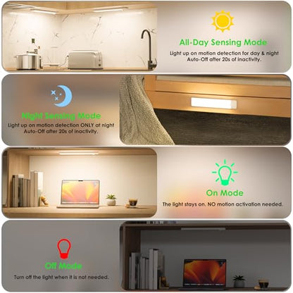 Motion Sensor Under Cabinet Lights, 2-Pack, Neutral White, 8 inch - color: Neutral White, size: 8 inch