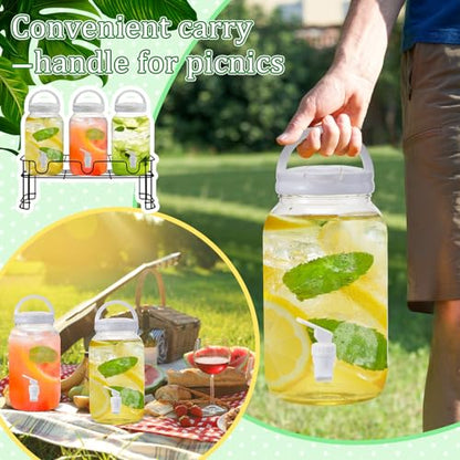 Tanlade 3 Pcs Drink Dispensers with Stand for Parties, 1 Gallon Set, White - color: as shown in the picture