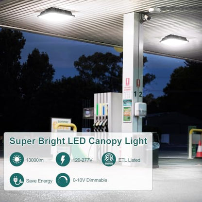 kadision 100W LED Canopy Light, 3-Level Selectable Wattage and CCT - size: 10" Square