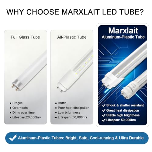 12 Pack T8 LED Bulbs 4 Foot, 24W 3000LM, 6000K, Ballast Bypass