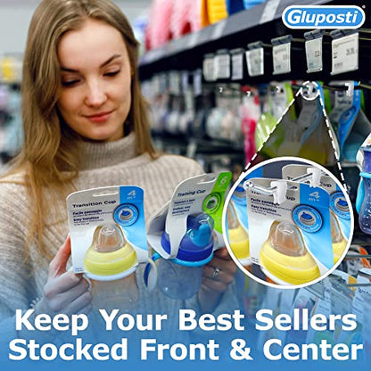 Gluposti 2-Hole Peg Hook Stopper Inventory Control Clips, 500 Peg Stoppers - size: 500 Pack