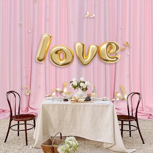 MEETSKY Pink Backdrop Curtains,Birthday Backdrop Drapes,5ft x 7ft,2 Panels - color: Baby Pink, size: 60"W x 84"L (Pack of 2)