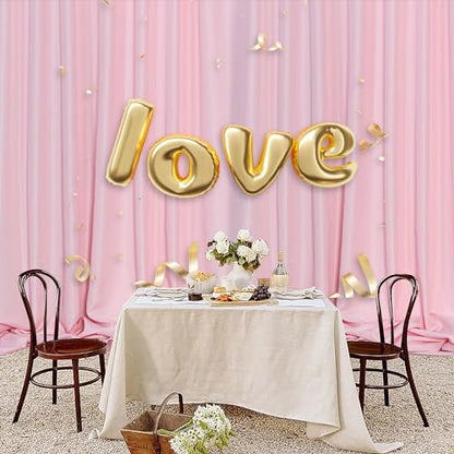 MEETSKY Pink Backdrop Curtains,Birthday Backdrop Drapes,5ft x 7ft,2 Panels - color: Baby Pink, size: 60"W x 84"L (Pack of 2)