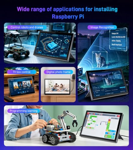 10.1 Inch Touchscreen for Raspberry Pi,5-Point,1920*1200 (inky black) - color: inky black
