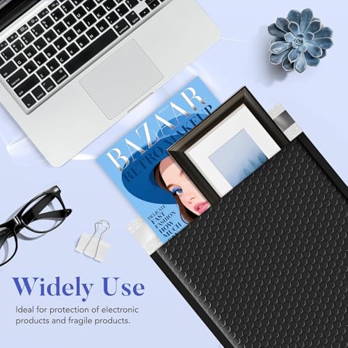 Fuxury Bubble Mailers Bulk 9.5x14.5" 250 Pack Black Large Padded Envelopes - color: Black, size: 9.5x14.5" 250PC