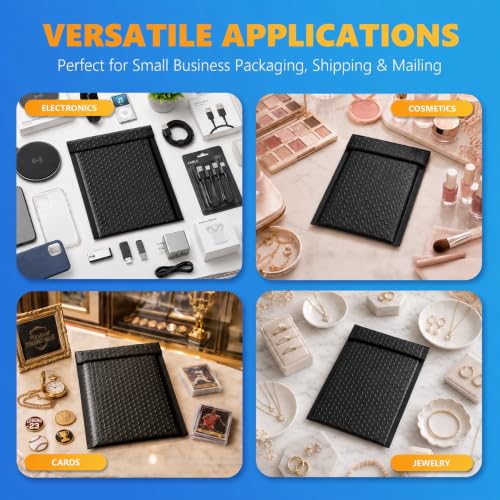 Metronic Bubble Mailers 6x10 Inch 600 Pack Black Waterproof Bubble Mailer - color: Black, size: 6x10" 600PC