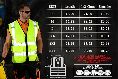 FATONE Hi Vis Safety Vest for Men with Reflective Strips, Class 2 High Visibility Vest with Pockets for Construction, Traffic, Warehouse, Security, Volunteer, 5 Pack Yellow, 3XL - color: Yellow, size: 3X-Large