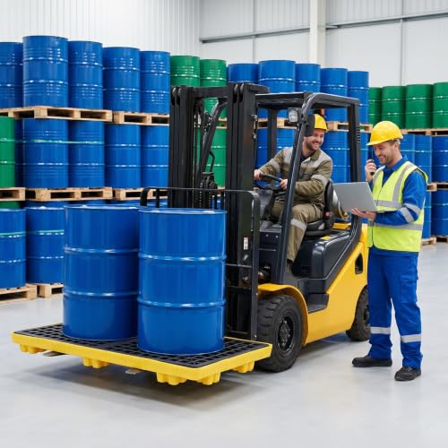 2 Drum Spill Pallet, 2000 lbs Forkliftable Tray